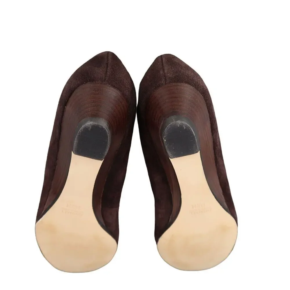 Michael Kors Shoes Women 8.5 Wedge Pump Leather Fashion Ballet Flat Brown Buckle